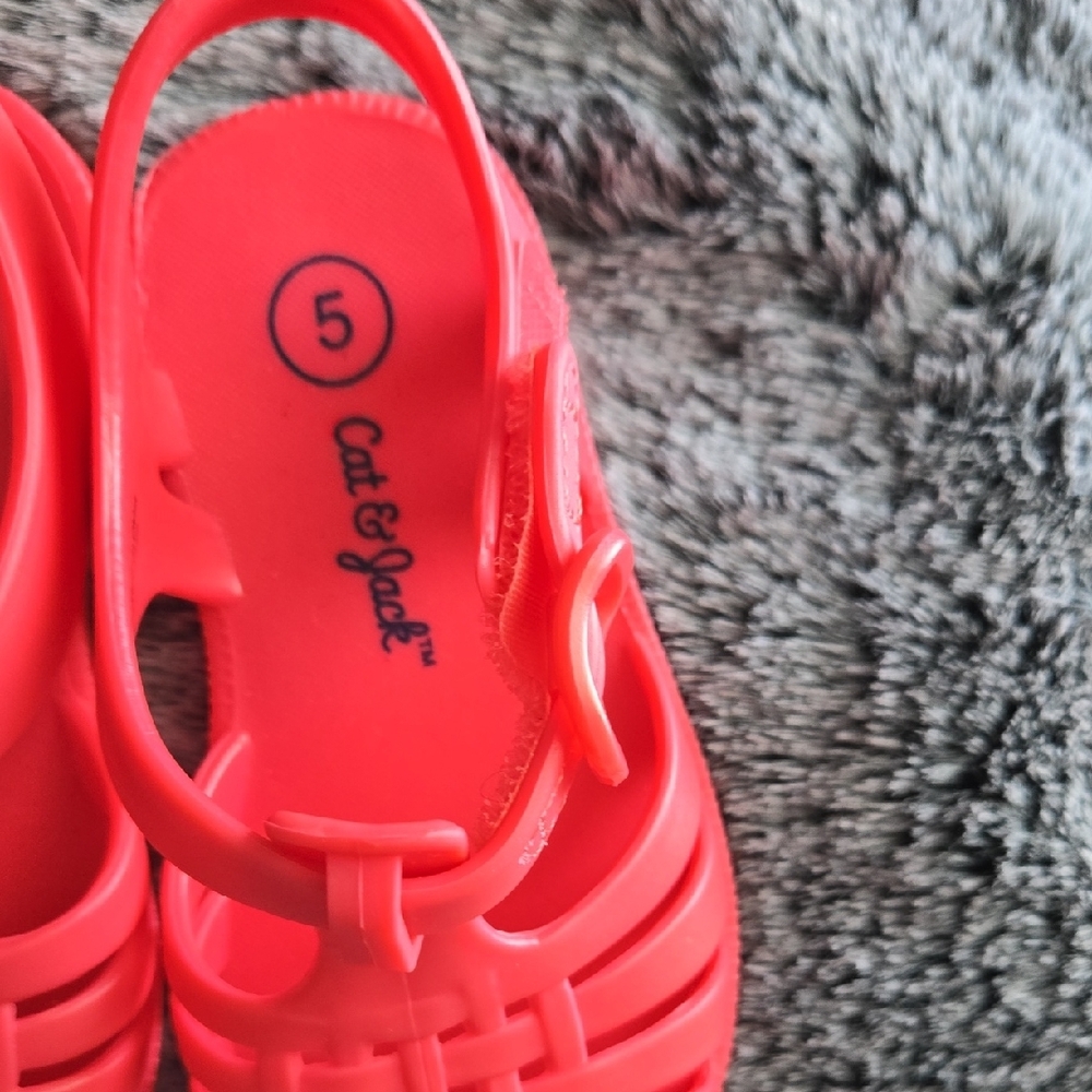 Cat & Jack Kids Neon Pink Sandals - Picture 2 of 6